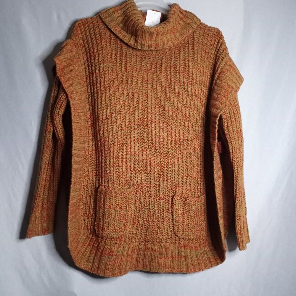 New Directions Women's Knit Scoop Neck Multi Color Long Sleeve Western Sweater L
